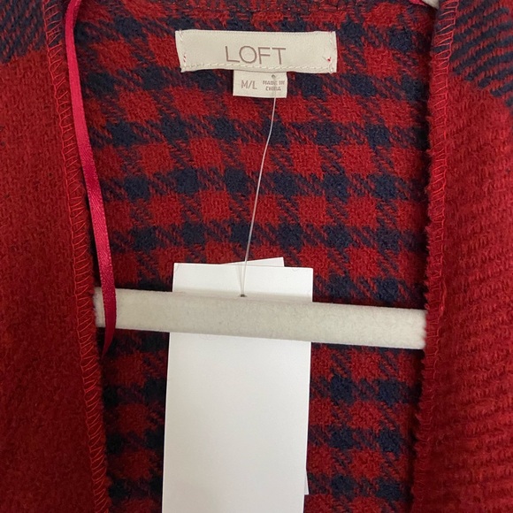 LOFT Reversible Plaid Poncho - Picture 5 of 7